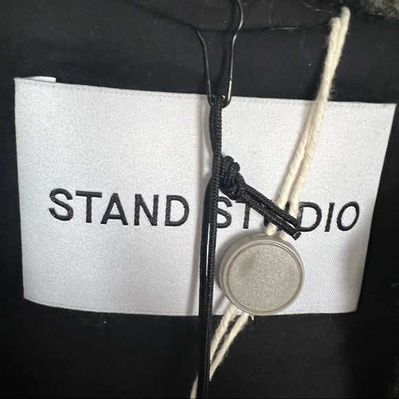 NWT Stand Studio Sabi plaid checkered faux shearling teddy oversized jacket 6 - Picture 7 of 8